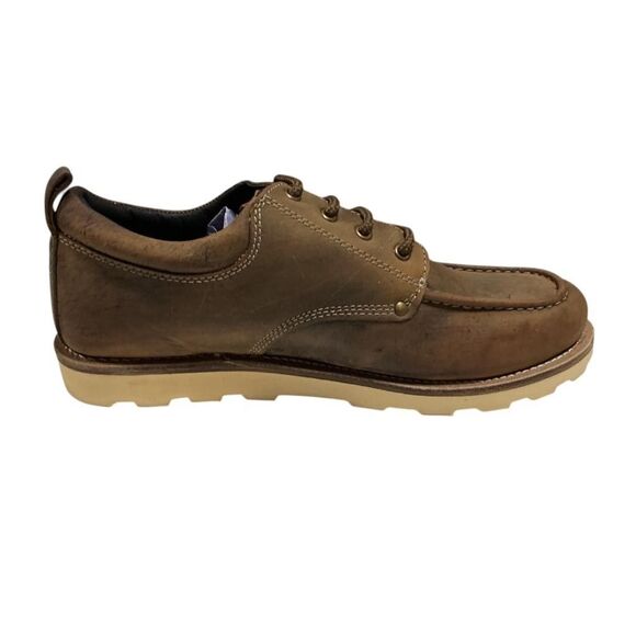 Old West Moc Toe Oxford Shoes Men 9 EE Brown Leather Lace Up Casual Comfort NWD main image 6